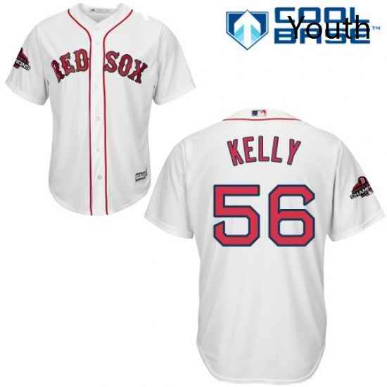 Youth Majestic Boston Red Sox 56 Joe Kelly Authentic White Home Cool Base 2018 World Series Champions MLB Jersey